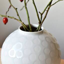 Bulbous Vase, White Porcelain Vase Handmade, Vase For Flowers, Wedding Vases, Round Porcelain Handmade - thumbnail 3