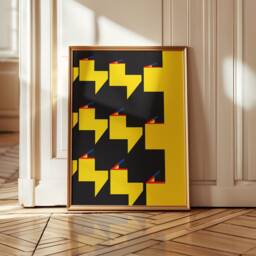 Yellow Bauhaus Art Print - Geometric Architecture Wall Minimalist Colour Block Poster - thumbnail 3