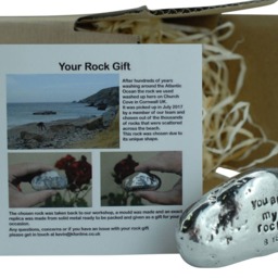 8Th Anniversary Gift For Husband - You Are My Rock Solid Metal Keepsake Bronze Idea Handmade UK - thumbnail 3