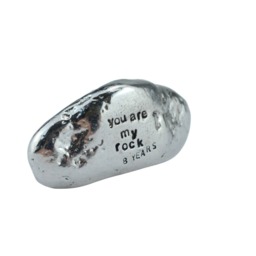 8Th Anniversary Gift For Husband - You Are My Rock Solid Metal Keepsake Bronze Idea Handmade UK - thumbnail 4