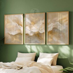 Set Of 3 Abstract Prints, Neutral Posters, Beige White Wall Art, Soft Tones Decor, Minimalist Bedroom Living Room Art - thumbnail 3