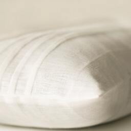 White Linen Lumbar Pillow Cover Decorative Cushion, Custom Size - thumbnail 3