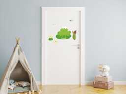 Personalized Frog Door Sign Wall Decal - Children's Room Nameplate Cute With Name Hand-Drawn, Made in Germany