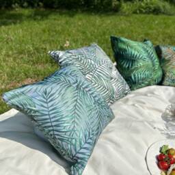 "Outdoor Showerproof Cushion Cover - Chartwell Leaf Design Covers 16"" 18"" 20" - thumbnail 3