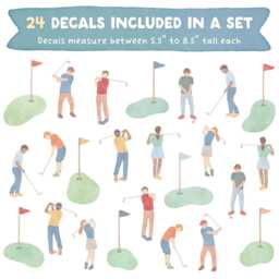 Golf Wall Decals - Removable, Reusable Stickers Sports Nursery Decor, Kids Room Art, Decor - thumbnail 2
