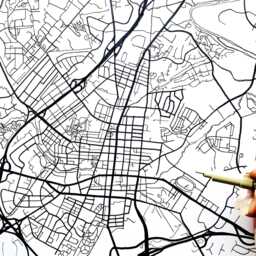Frederick Streetscape + Map Drawing Market Street Maryland City Plan - Art Print Wedding Realtor Moving Gift Travel Souvenir Local Decor - thumbnail 4