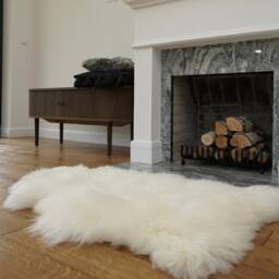 "Regular Sheepskin White Throw Genuine Leather Sheep Skin 50"" X 30" - thumbnail 3