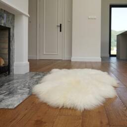 "Regular Sheepskin White Throw Genuine Leather Sheep Skin 50"" X 30" - thumbnail 2