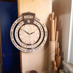 Mother's Day Gift Wall Clock - Rustic Wooden Calendar Timepiece, Functional Art For Home Decor, Unique Housewarming - thumbnail 3