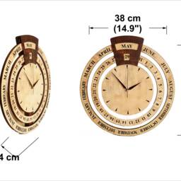 Mother's Day Gift Wall Clock - Rustic Wooden Calendar Timepiece, Functional Art For Home Decor, Unique Housewarming - thumbnail 2