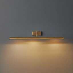 Solid Brass Picture Light - Antique Gold Wall Mount Art Lamp Fixture - thumbnail 2