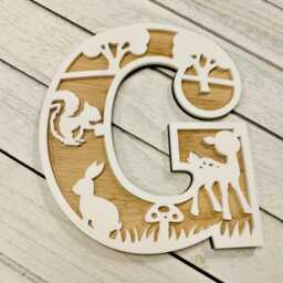 Woodland Wall Letters - Custom Nursery Decor - Rustic Baby Name Sign Forest Animal Theme - thumbnail 3