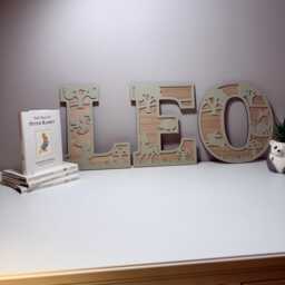 Woodland Wall Letters - Custom Nursery Decor - Rustic Baby Name Sign Forest Animal Theme - thumbnail 2