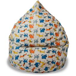 Colorful Cartoon Dog Linen Bean Bag Chair Cover With Inner Liner Toddler Floor Sofa - thumbnail 3