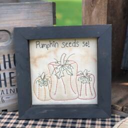 Pumpkin Seeds Primitive Stitchery Framed Print - thumbnail 3