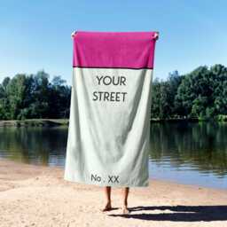 Property Board Style Personalised Towel Custom Door Number Street Name & Background Colour Fun Colourful Game Bathroom Home Decor Gift - thumbnail 3