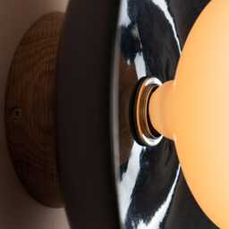 Blue Dawn Wall Light Sconce in Ceramic & Oak - thumbnail 3