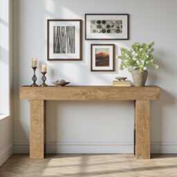 160cm Long Console Table Modern Farmhouse Wooden Sofa Table For Entryway & Behind Couch - thumbnail 3