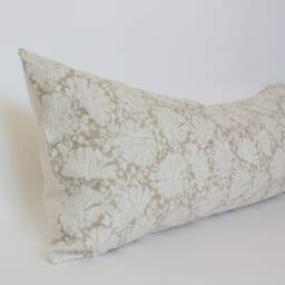 Floral Lumbar Pillow Cover, Neutral Textured Pillow, Ivory Cushion Cover -- Evielle - thumbnail 3
