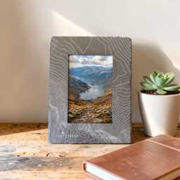 Haystacks Contour Slate Photo Frame - Lake District Gift Mountain Decor 4x6 Picture Hiking Nature Inspired Home