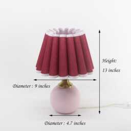 Handmade Wine Red Fabric Room Decoration Lamp For Home Gift-132# - thumbnail 3