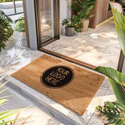 Custom Business Logo Doormat - Your Here Brand Marketing Personalized Customized Coir Mat Customer Welcome - thumbnail 2
