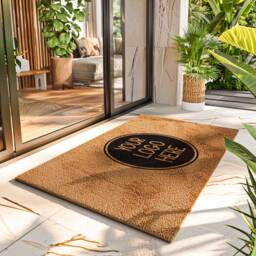 Custom Business Logo Doormat - Your Here Brand Marketing Personalized Customized Coir Mat Customer Welcome - thumbnail 1