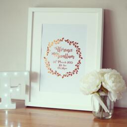 Birth Details Print - New Baby Announcement Print Personalised Custom Name Newborn Foil - thumbnail 1