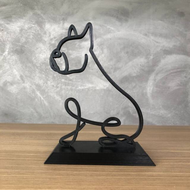 Bulldog Line Art Sculpture - Minimalist Dog Shelf Decor - image 1