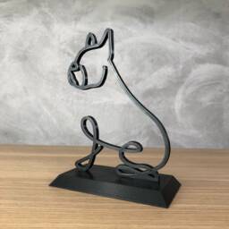 Bulldog Line Art Sculpture - Minimalist Dog Shelf Decor - thumbnail 3