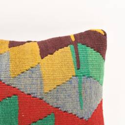 Vintage Kilim Pillow Cover 12x20 Handmade Turkish Wool Throw - thumbnail 2