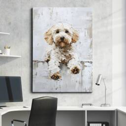 Cockapoo Abstract Paint Drip Dog Painting Framed Poster Print Or Canvas Wall Decor Art Bedroom Home Interior Gift For Pet Lover