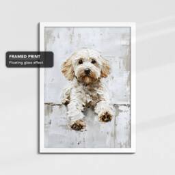 Cockapoo Abstract Paint Drip Dog Painting Framed Poster Print Or Canvas Wall Decor Art Bedroom Home Interior Gift For Pet Lover - thumbnail 3
