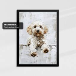Cockapoo Abstract Paint Drip Dog Painting Framed Poster Print Or Canvas Wall Decor Art Bedroom Home Interior Gift For Pet Lover - thumbnail 2