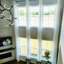 Extra Long Sheer Voile Curtains - 2 Panels For High Ceiling 8-24 Ft Colors, Custom Made 110 Inches Wide 2 Story Drape Free Swatch - thumbnail 4