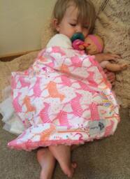 "Adorable Pink Zebra Mini Baby Blanket ""Tiki Lil"