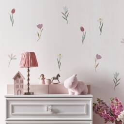 Wall Stickers - 20 Watercolour Flower Wall Decals For Nursery D??cor Botanical Girls Room Stickers By Dizzy Duck - thumbnail 1