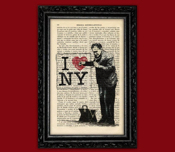 I Love Ny Banksy Art Print Street Stencils Wall Decor Poster Dictionary - 9-N??1 - image 1