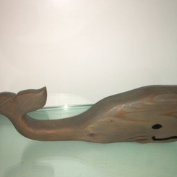 Hand Carved & Stained Whale Perfect For Your Beach House Or A Perfect Way To Bring The House - thumbnail 2