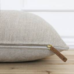 Herringbone Pattern Pillow Cover Beige Tan Throw Accent Decorative - Talan - thumbnail 2