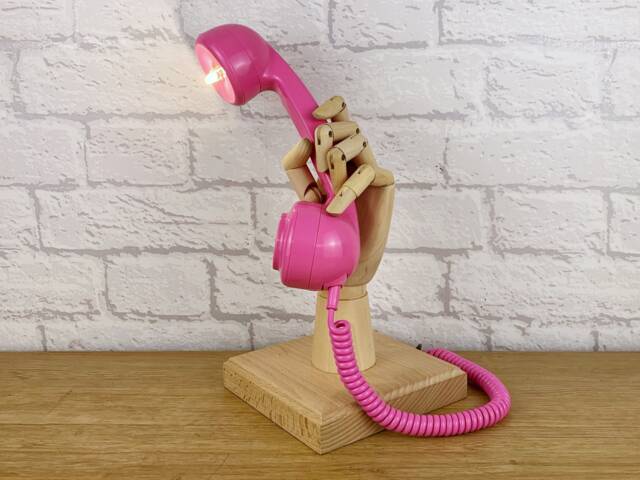 Girly Pink Telephone Handset Lamp - image 1