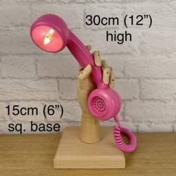 Girly Pink Telephone Handset Lamp - thumbnail 3