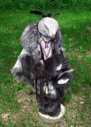Northern Harrier Or Marsh Hawk Manitou - Spirit Totem Sculpture - thumbnail 1