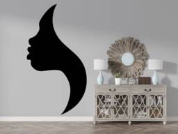 African Woman Face Wall Decal Beauty Salon Decor 1679 - thumbnail 1