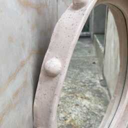 Oval Big Mirror Frame With Dots - Handmade Ceramic - thumbnail 4