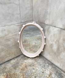 Oval Big Mirror Frame With Dots - Handmade Ceramic