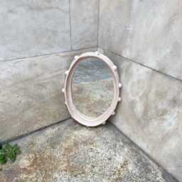 Oval Big Mirror Frame With Dots - Handmade Ceramic - thumbnail 2