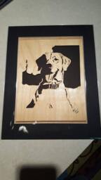 Hand-Cut Wooden Lab Portrait Scroll Saw Art, 11x14 Framed - thumbnail 1