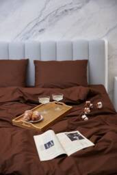 Dark Brown Cotton Flat Sheet 300Tc, Single To California King