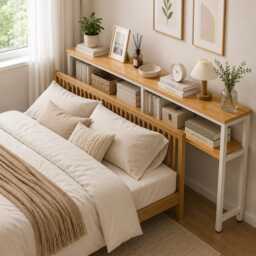 Space Efficient Side Table Narrow Console With Double Shelf Storage Tier Multi Functional - thumbnail 3